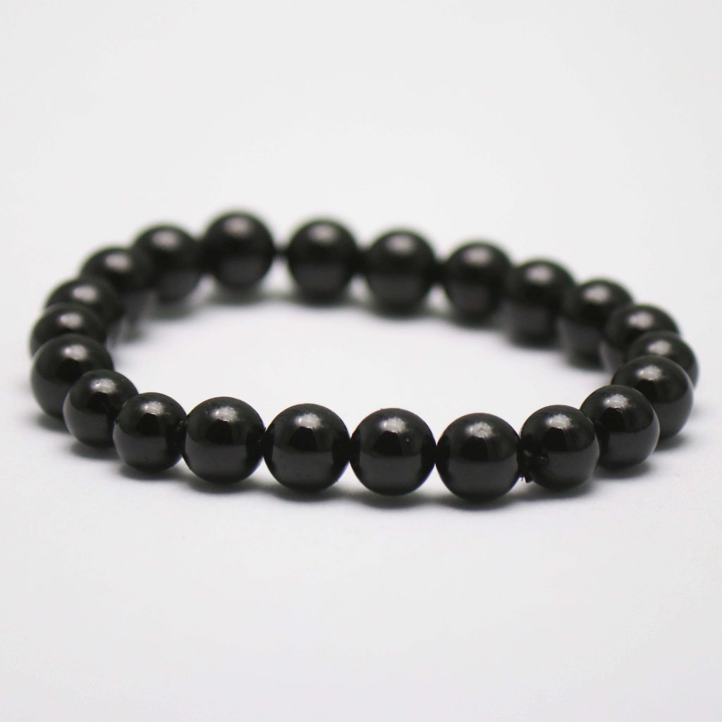 Bracelet Extensible En Tourmaline Noire – Neuf Sans Emballage D'origine