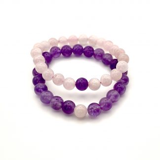 Bracelets Connectés Améthyste - Quartz Rose