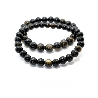 Bracelet Obsidienne Dorée